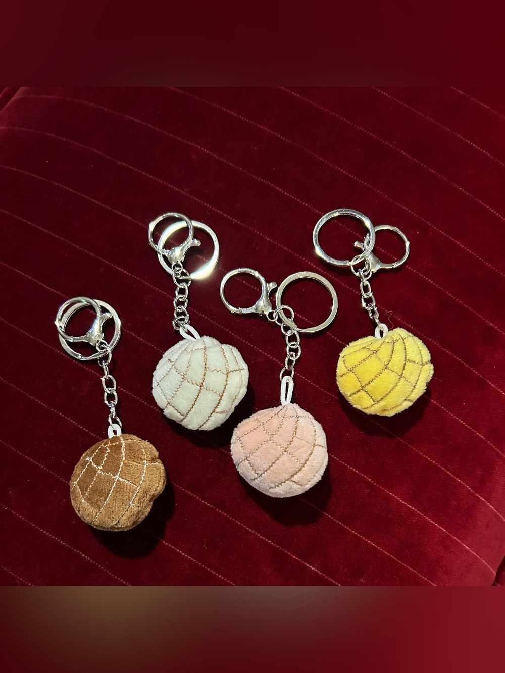 Plush Mexican concha sweetbread Keychain. Each sold separately.